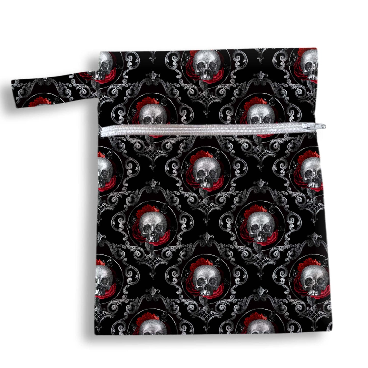 Bolsa calaveras negro 18 x 25 cms