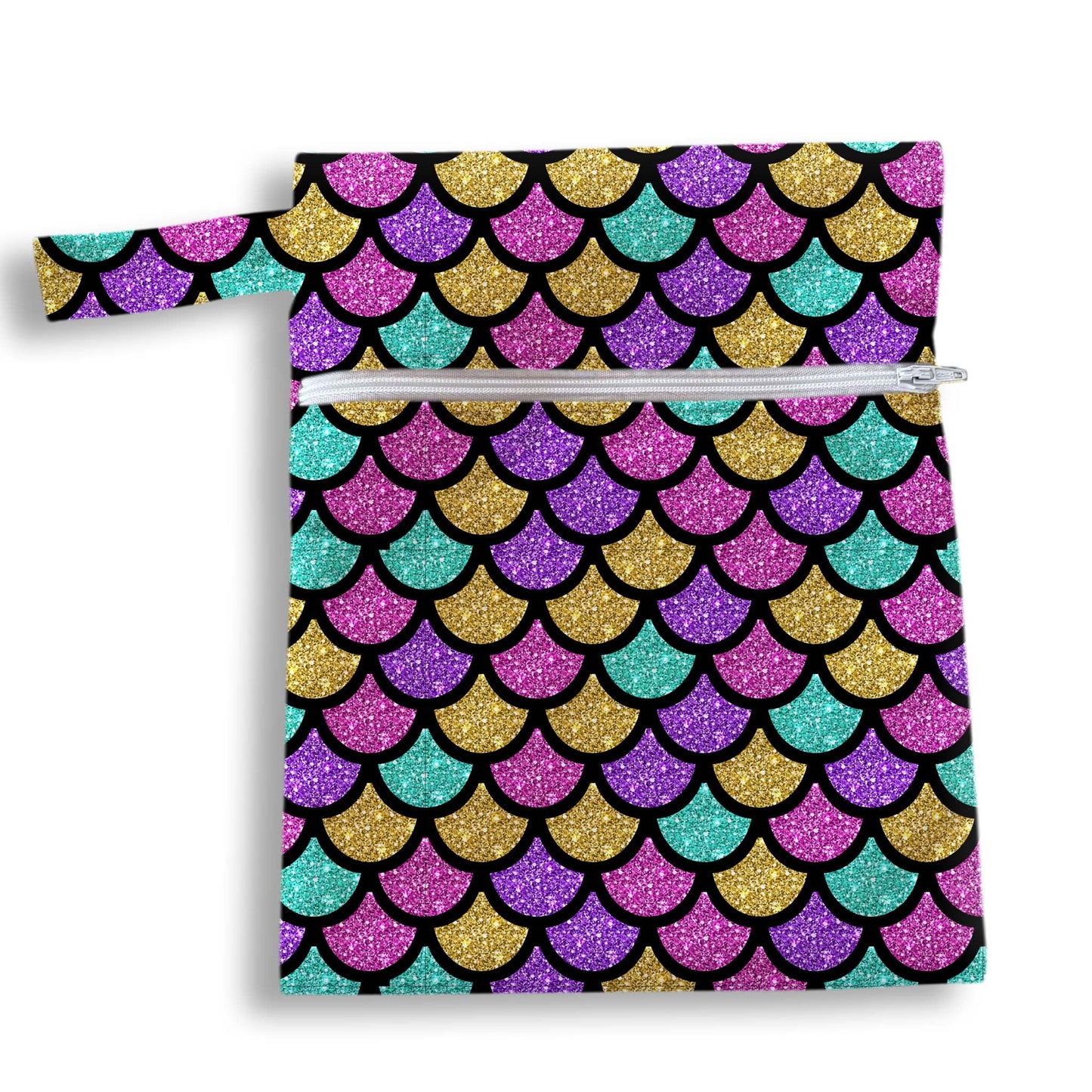 Bolsa escamas morado agua 18 x 25 cms