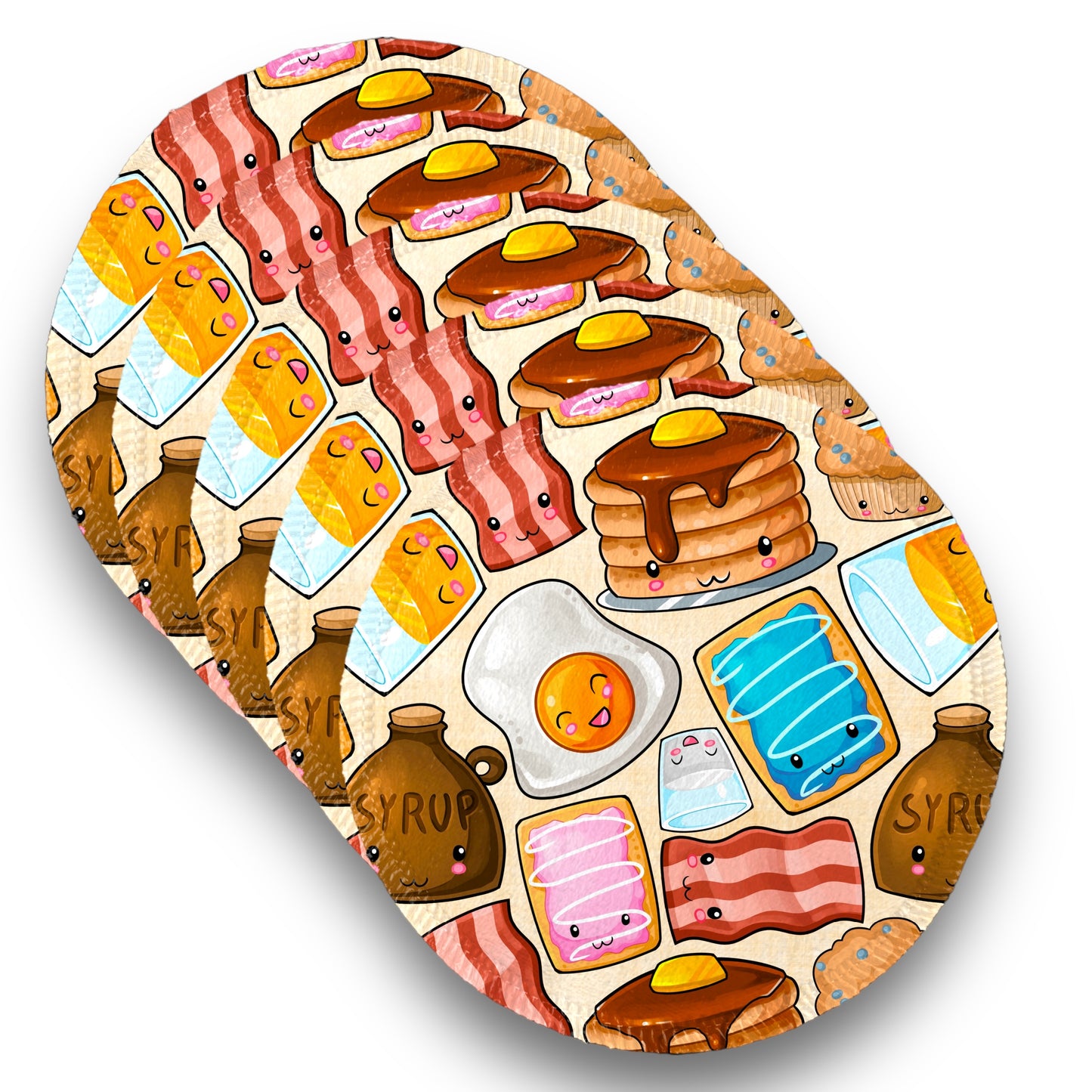 Desmaquillantes desayuno kawaii pack 5 piezas 12 cms