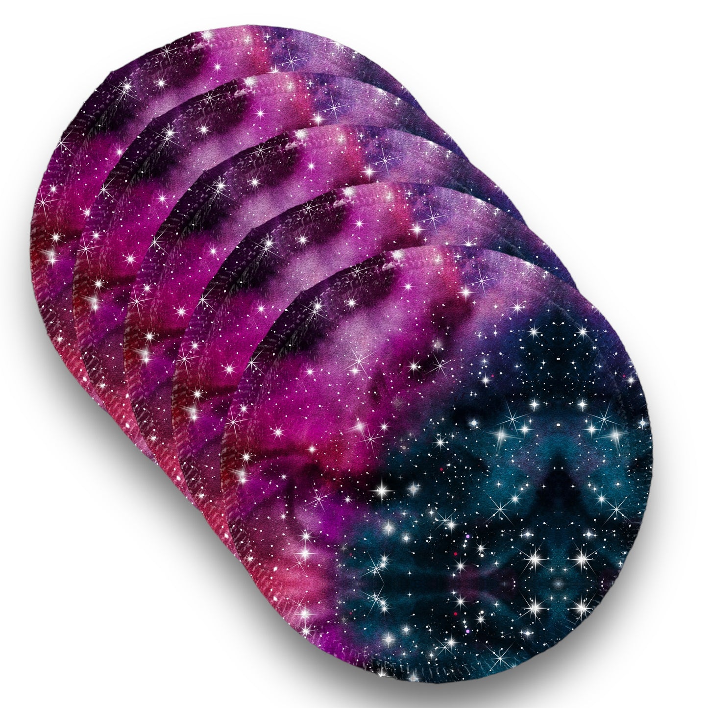 Desmaquillantes galaxias negro fiusha pack 5 piezas 12 cms