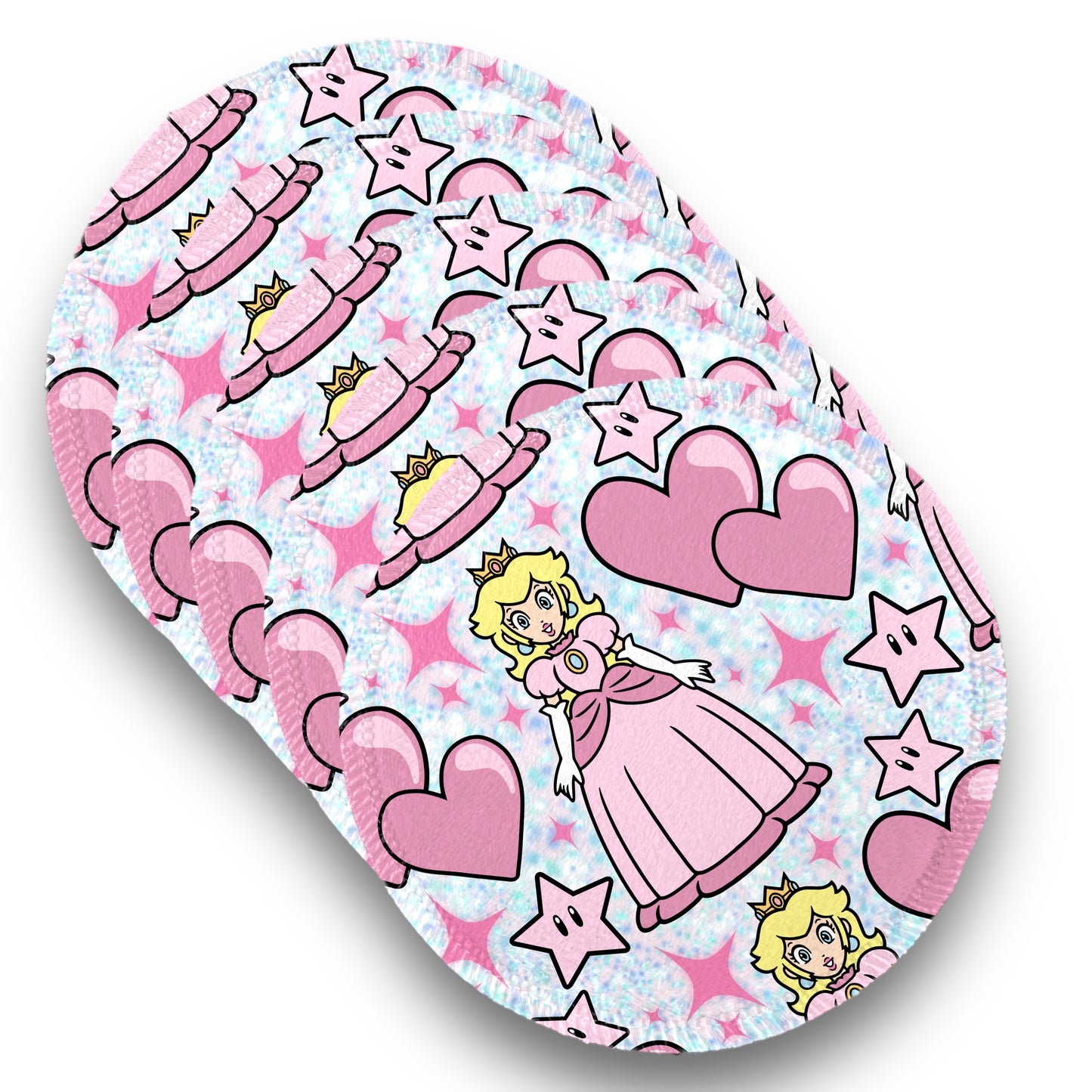 Desmaquillantes princesa peach pack 5 piezas 12 cms