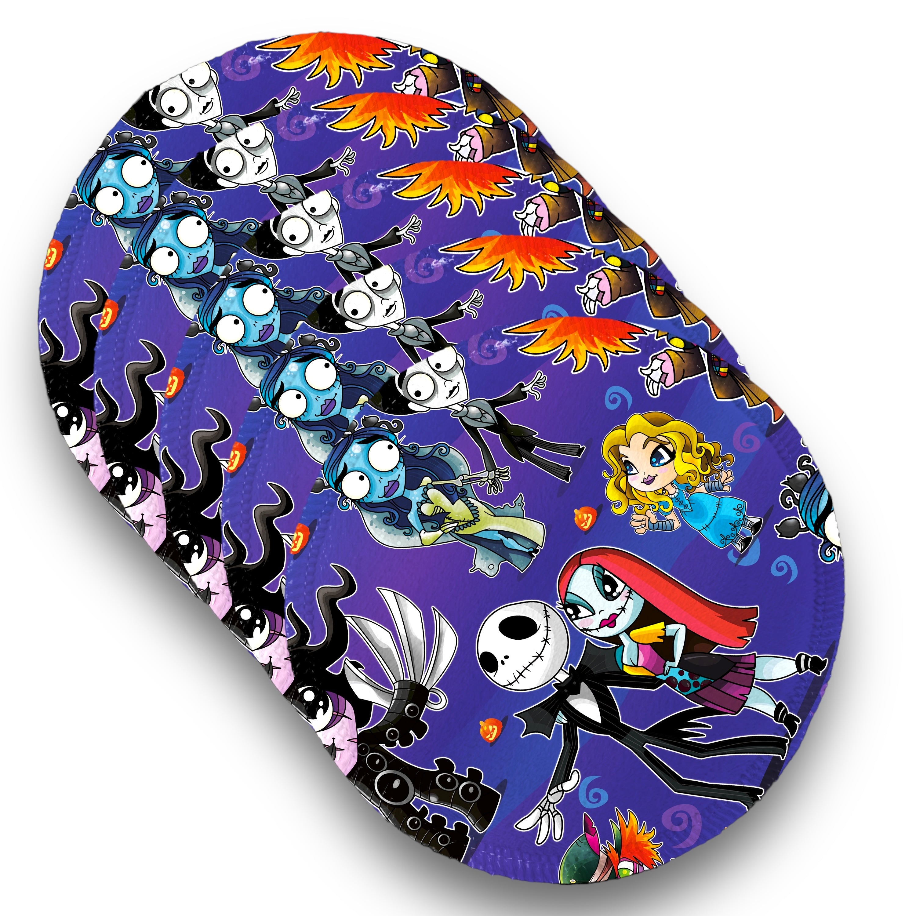 Desmaquillantes tim burton morado pack 5 piezas 12 cms