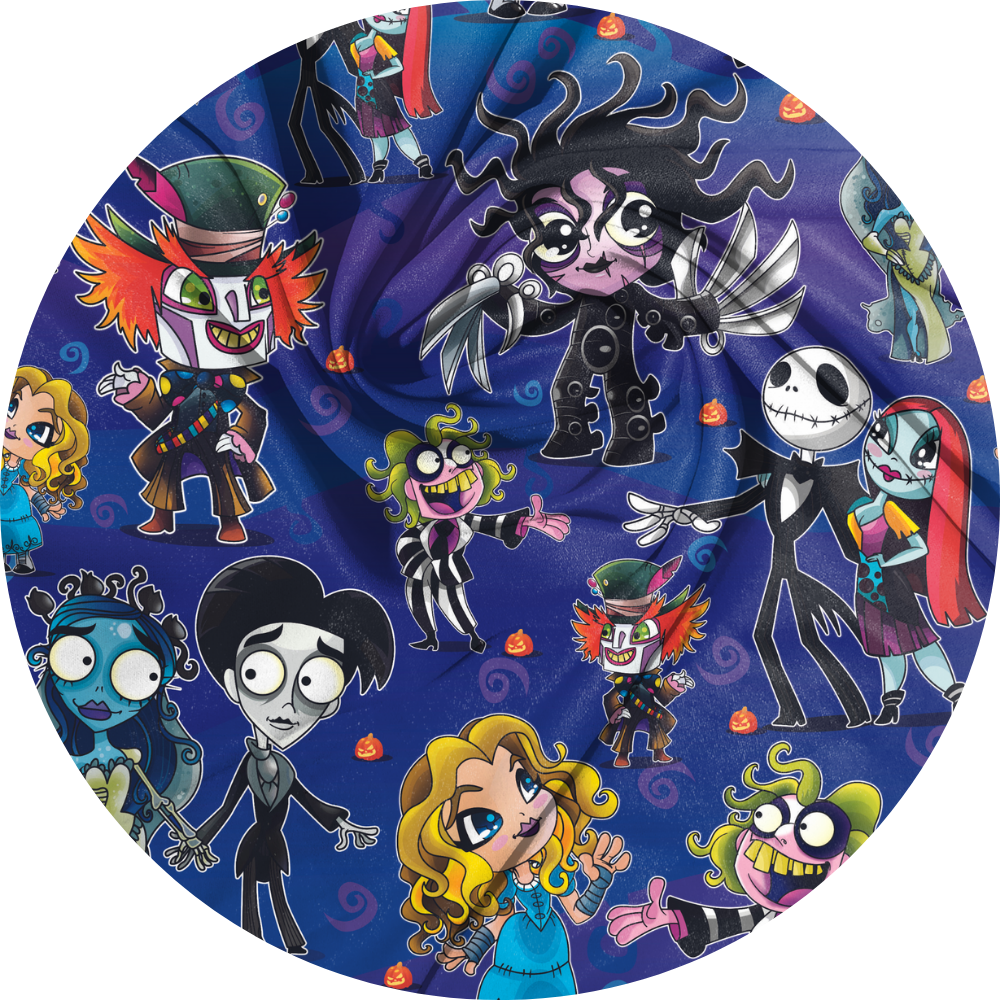Mandil Tim Burton morado