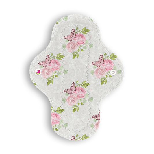 Ligera rosas mariposas bco 22 cms