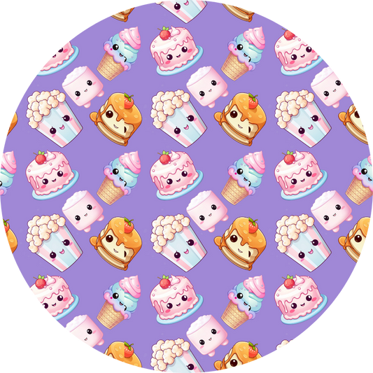 Mandil postres kawaii lila