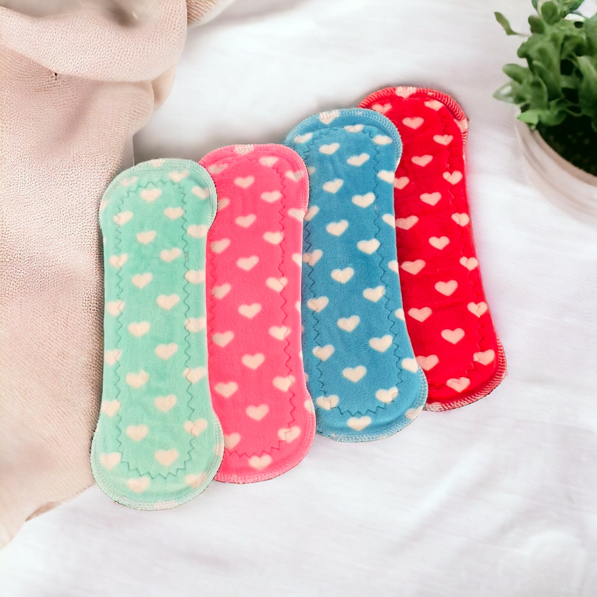Ecopack regular corazones 4 pzas minky
