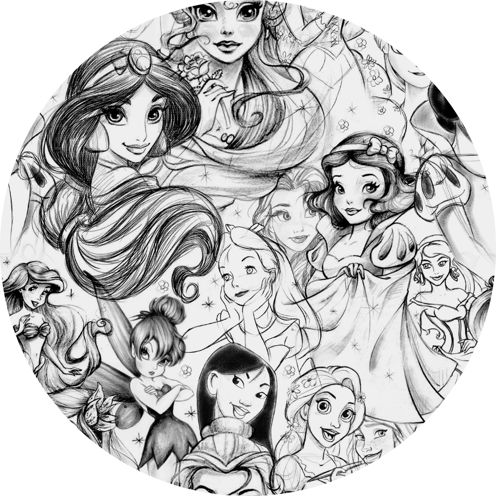 Mandil princesas black
