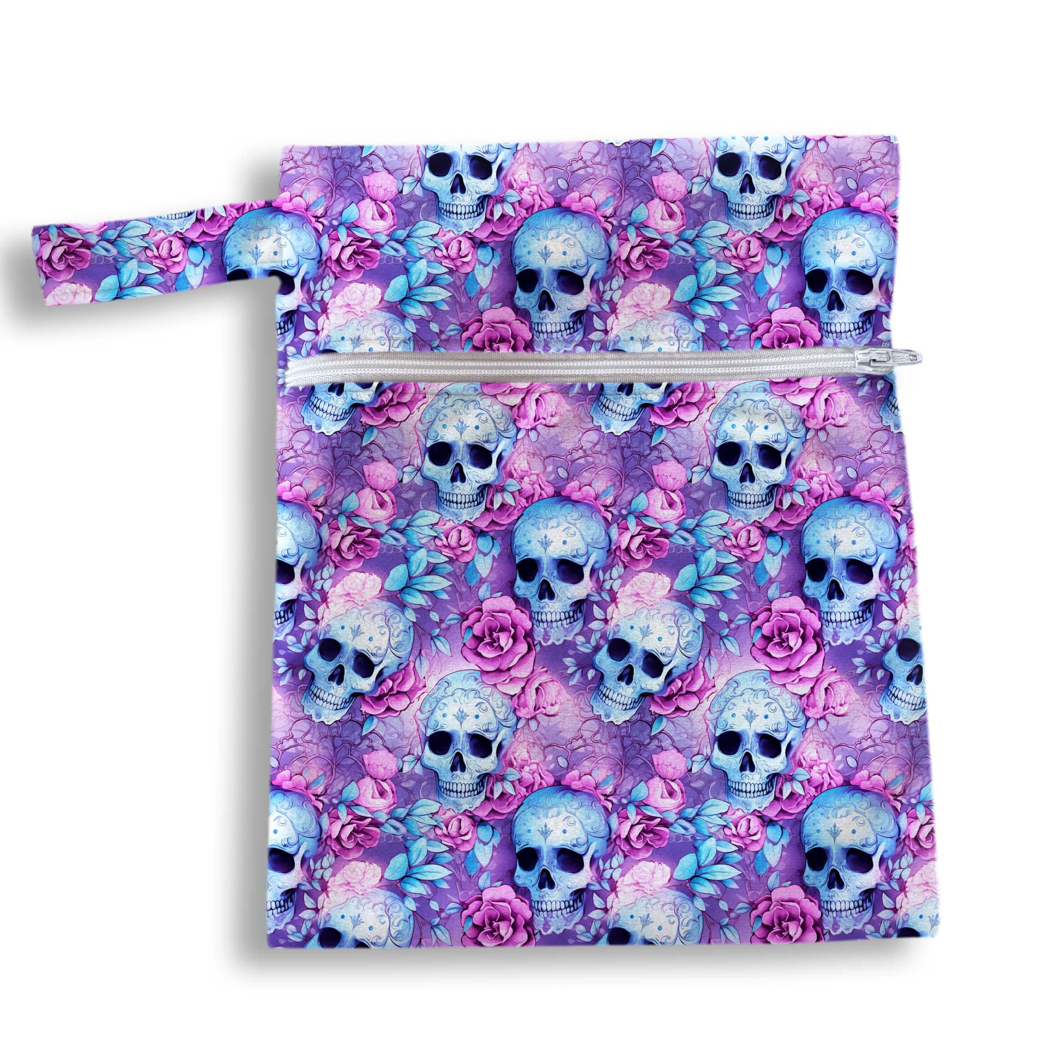 Bolsa calaveras lila 18 x 25 cms