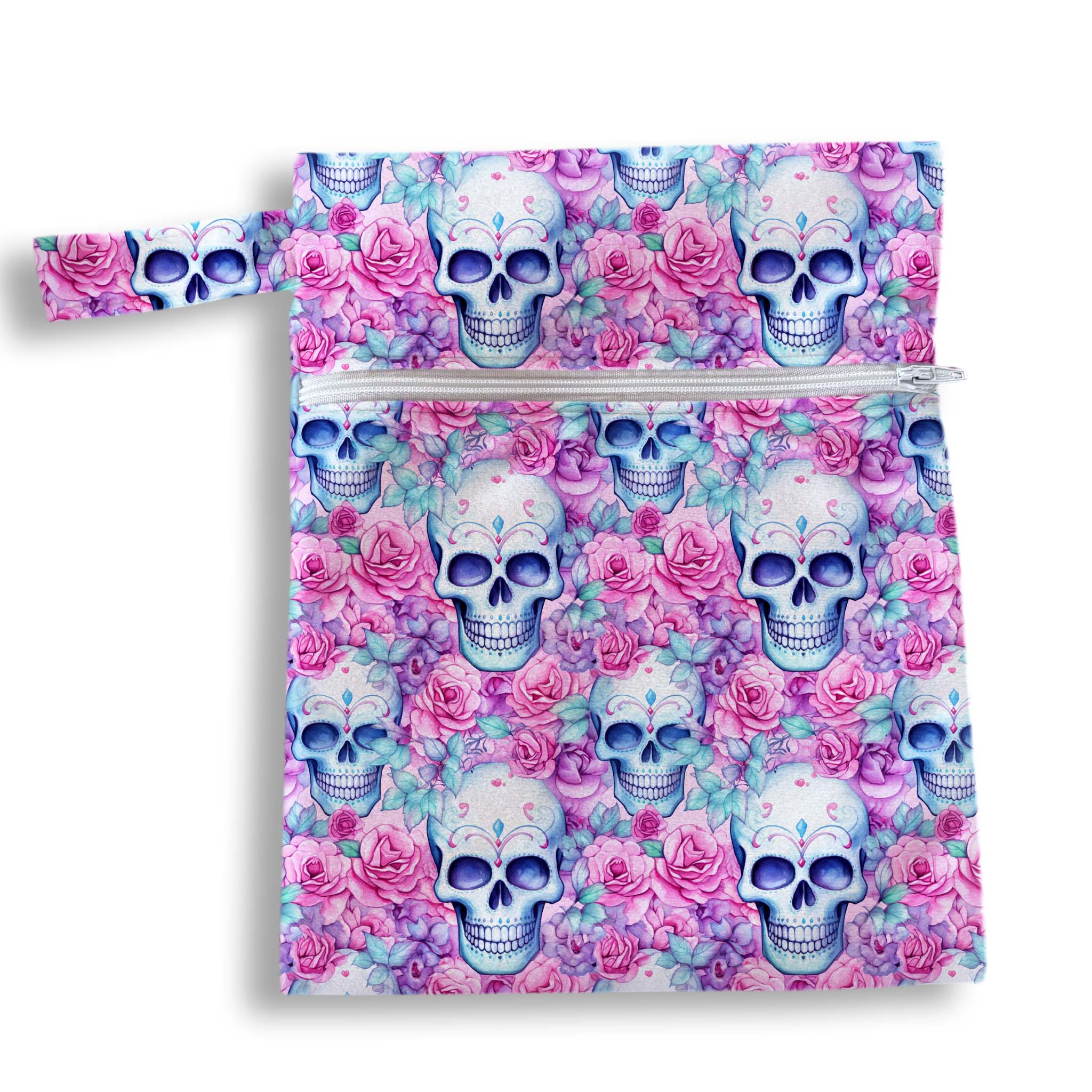 Bolsa calaveras rosas agua 18 x 25 cms