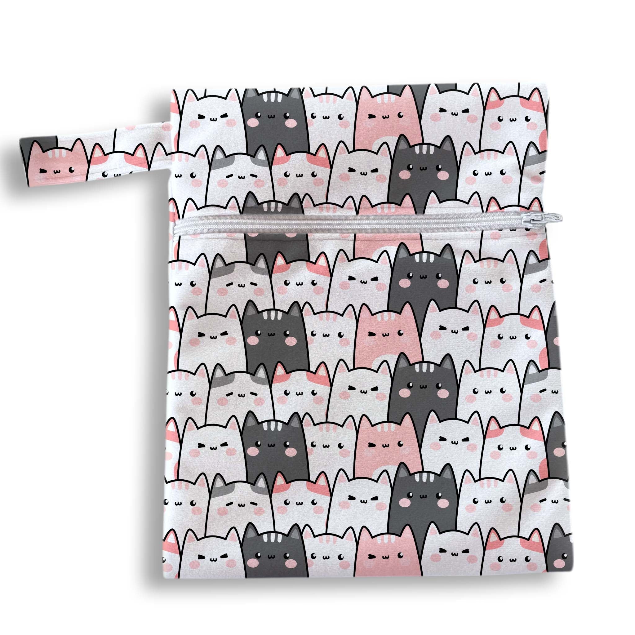 Bolsa gatitos rosa gris 18 x 25 cms
