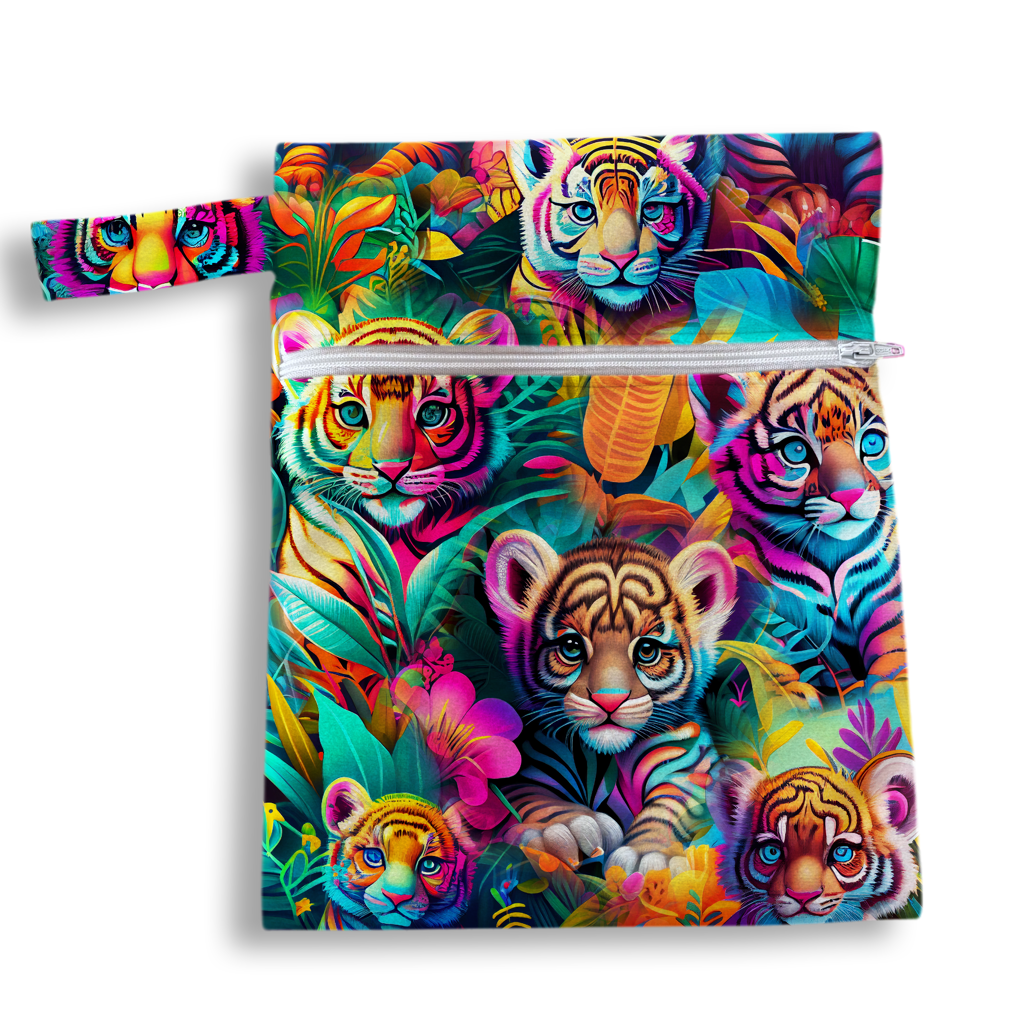 Bolsa tigres neon 18 x 25 cms