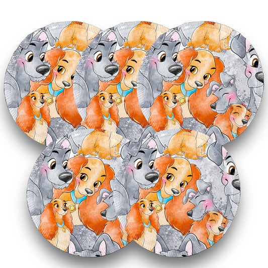 Desmaquillantes dama y vagabundo pack 5 piezas 12 cms