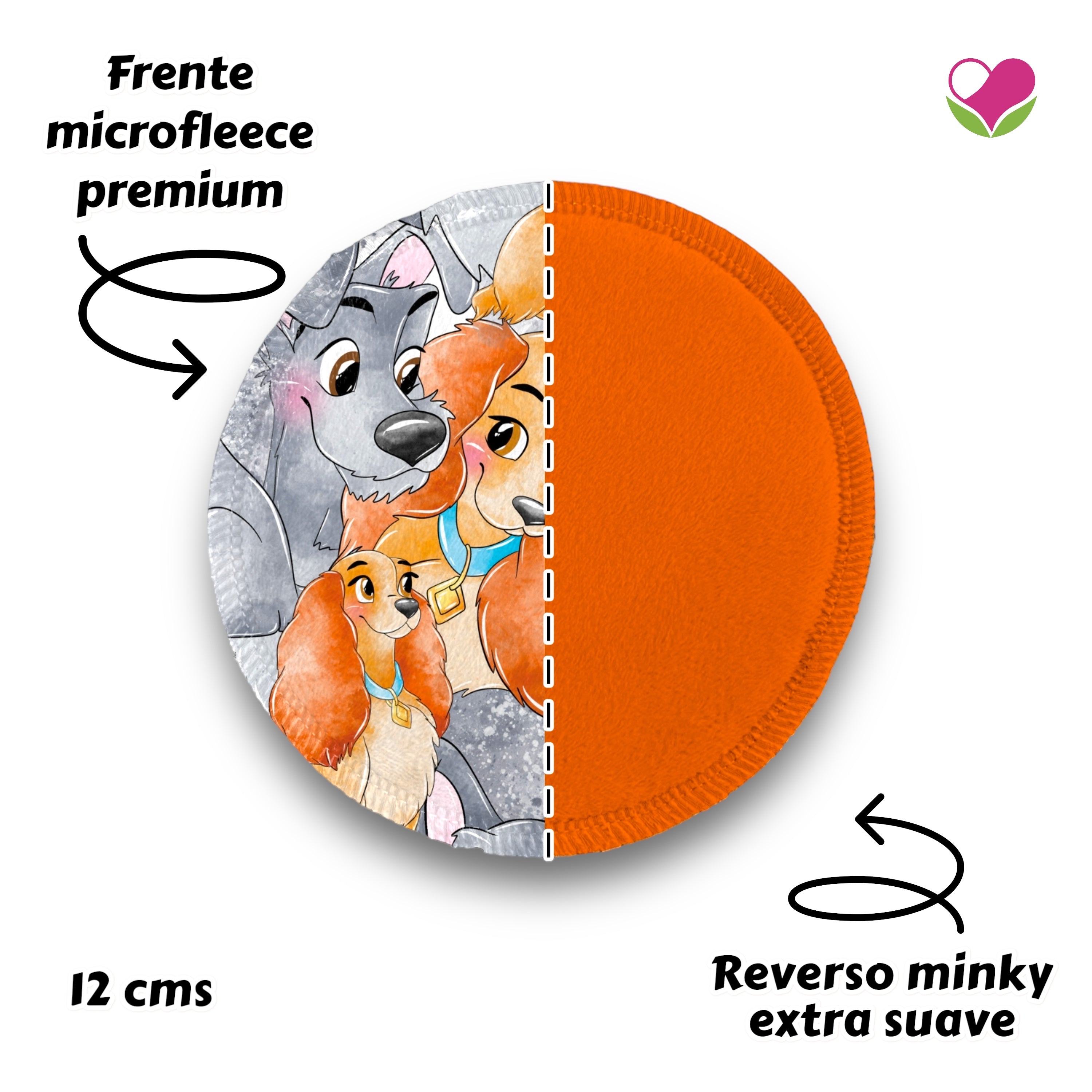 Desmaquillantes dama y vagabundo pack 5 piezas 12 cms