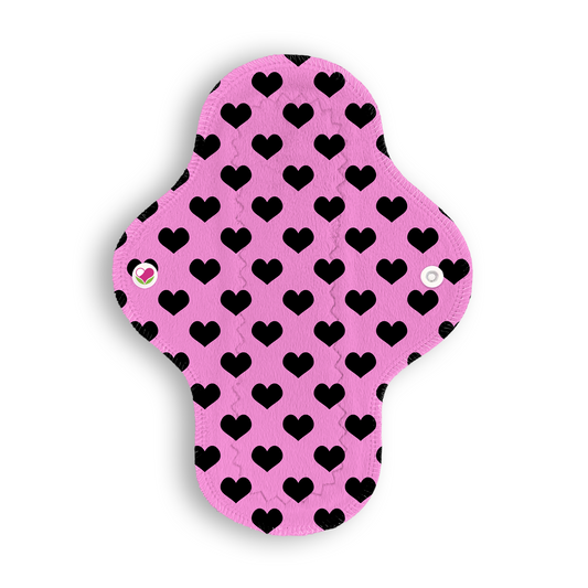 Ligera corazones negro rosa 22 cms