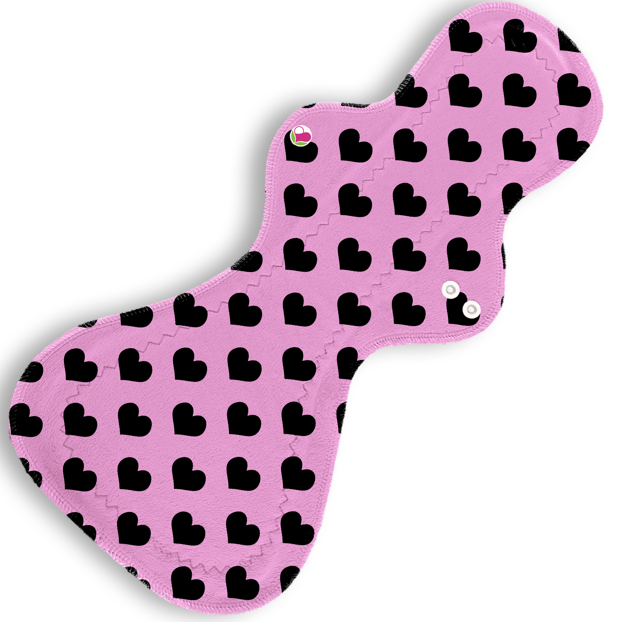 Plus corazones negro fondo rosa 40 cms
