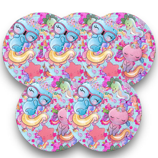 Desmaquillantes ajolotes pack 5 piezas 12 cms