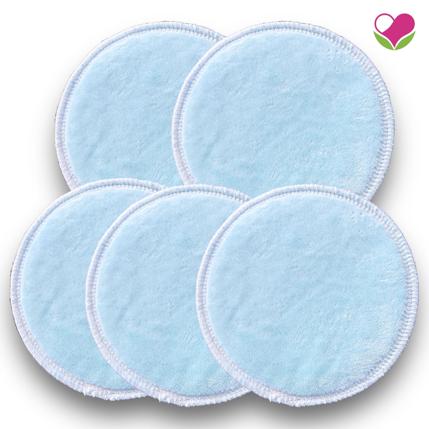 Pack 5 pads desmaquillantes doble minky aqua/lila