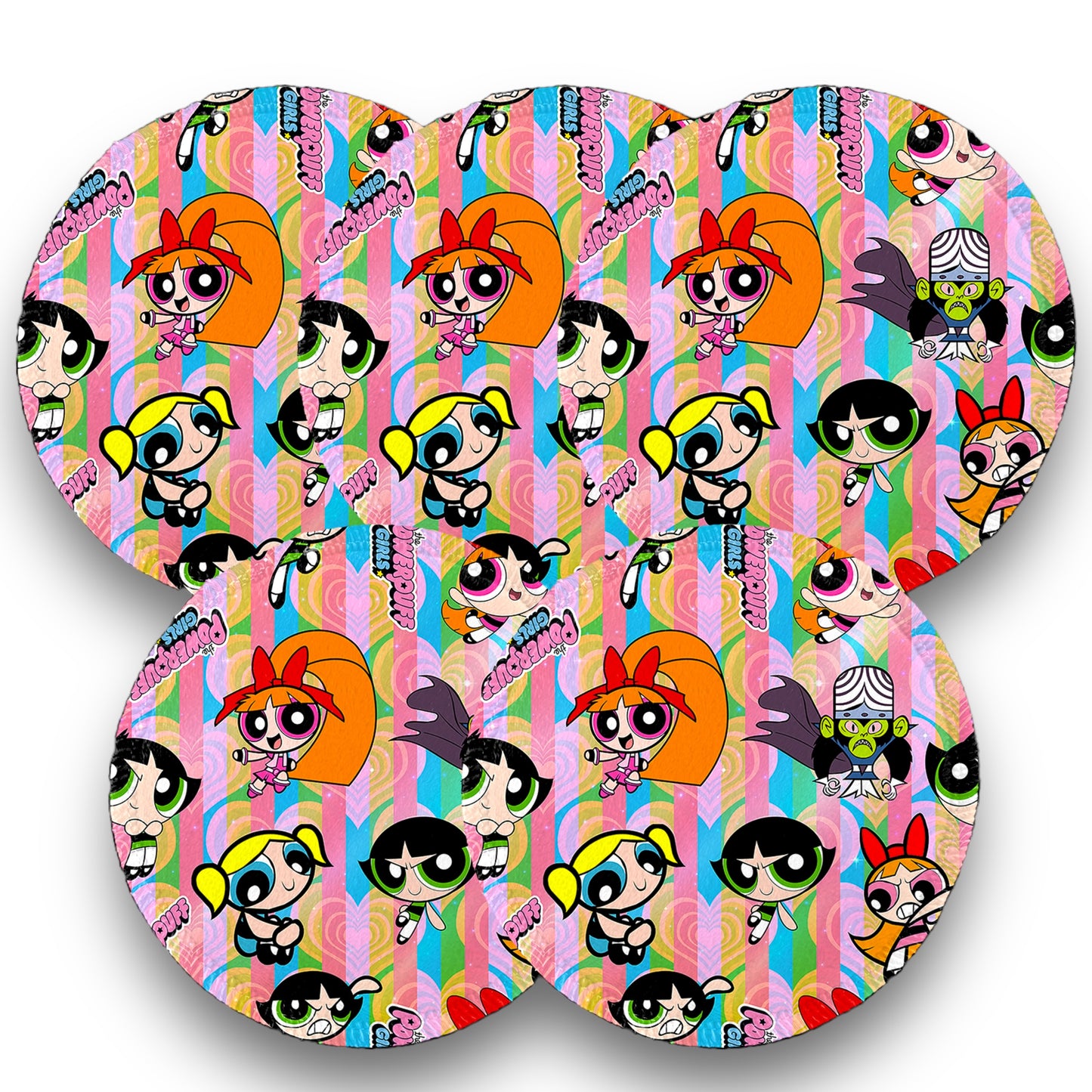 Desmaquillantes chicas franjas pack 5 piezas 12 cms