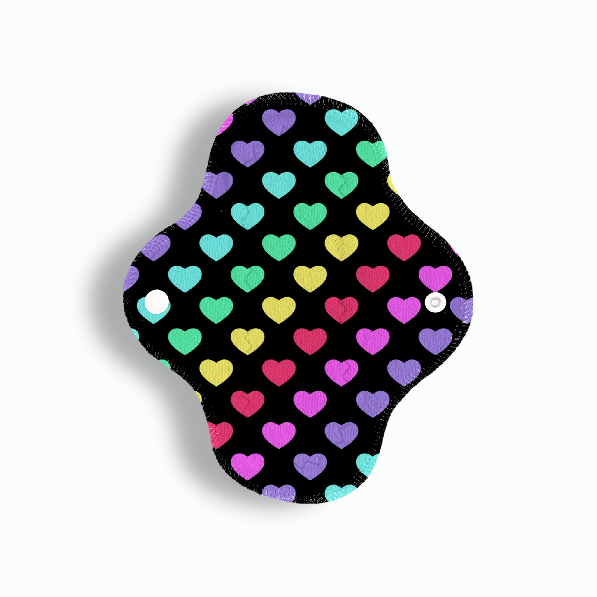 Maxi panti corazones colores fondo negro 20 cms