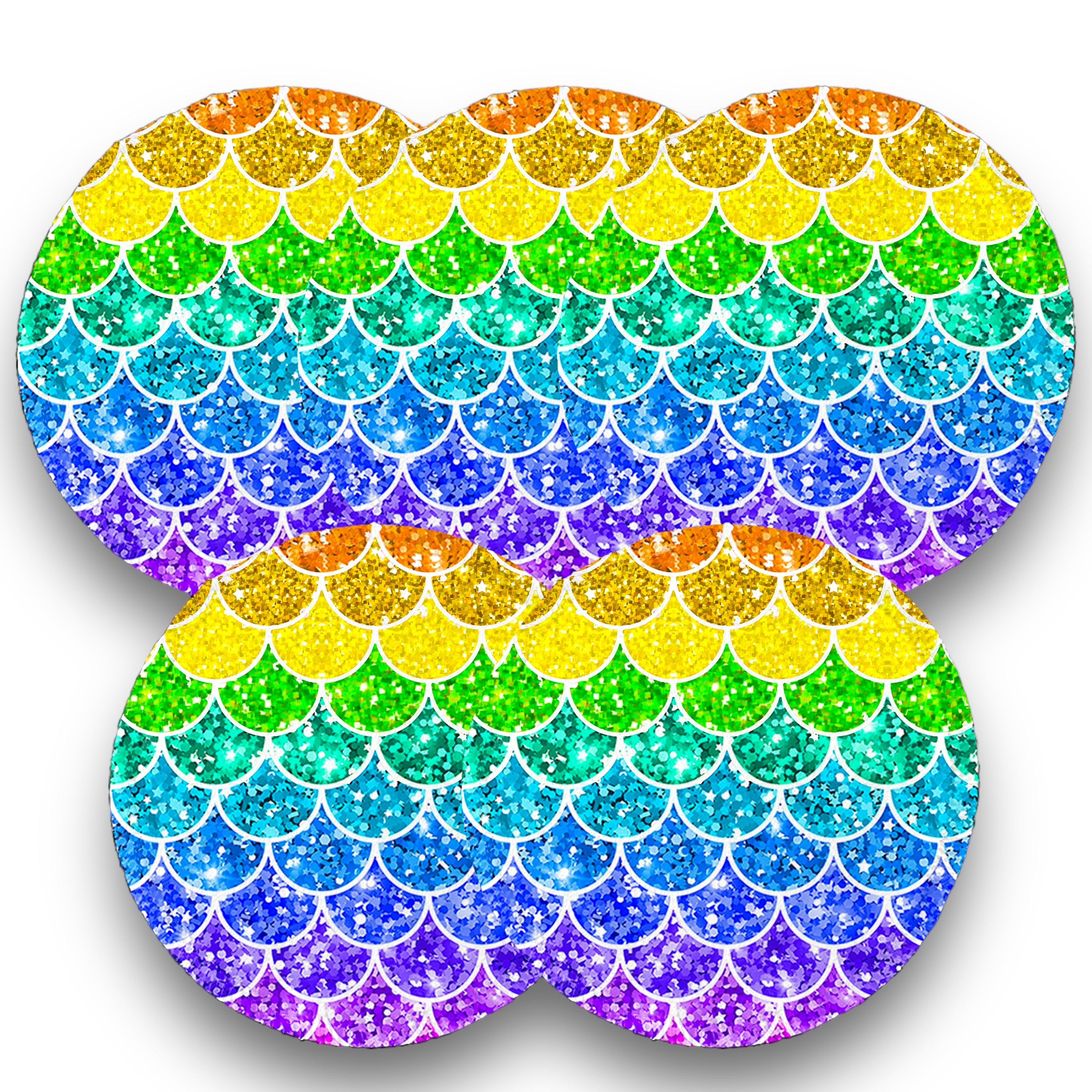 Desmaquillantes escamas glitter pack 5 piezas 12 cms