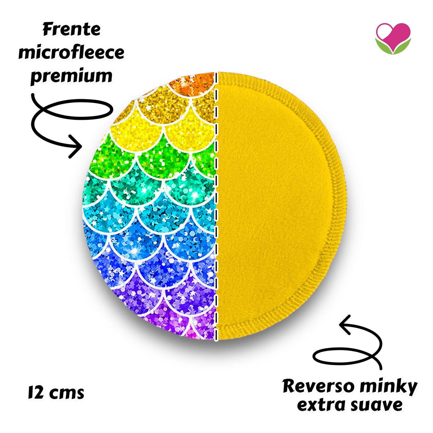 Desmaquillantes escamas glitter pack 5 piezas 12 cms