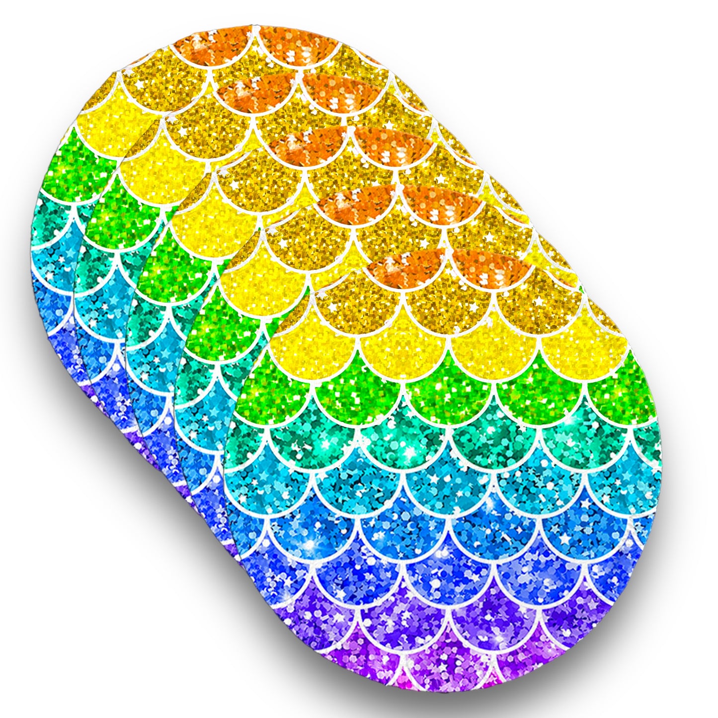 Desmaquillantes escamas glitter pack 5 piezas 12 cms