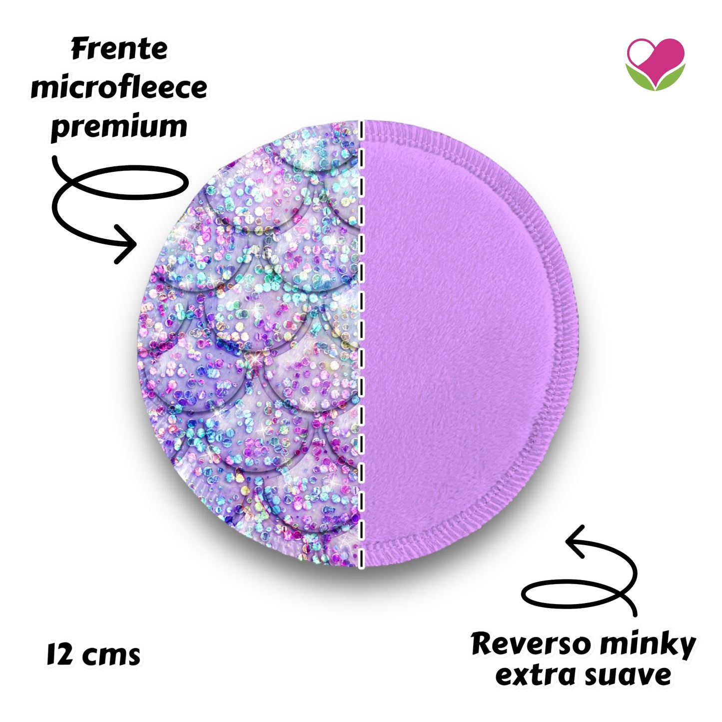 Desmaquillantes escamas lila new pack 5 piezas 12 cms