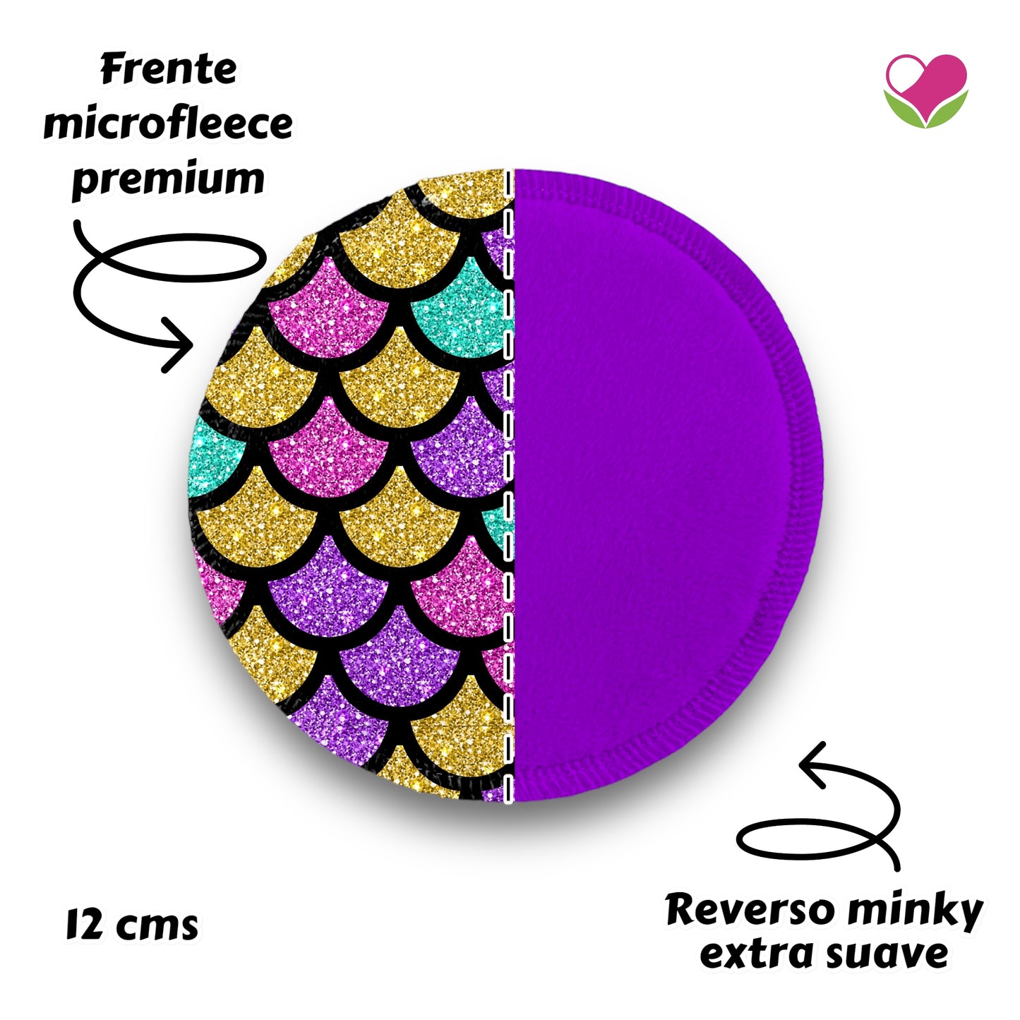 Desmaquillantes escamas morado agua pack 5 piezas 12 cms