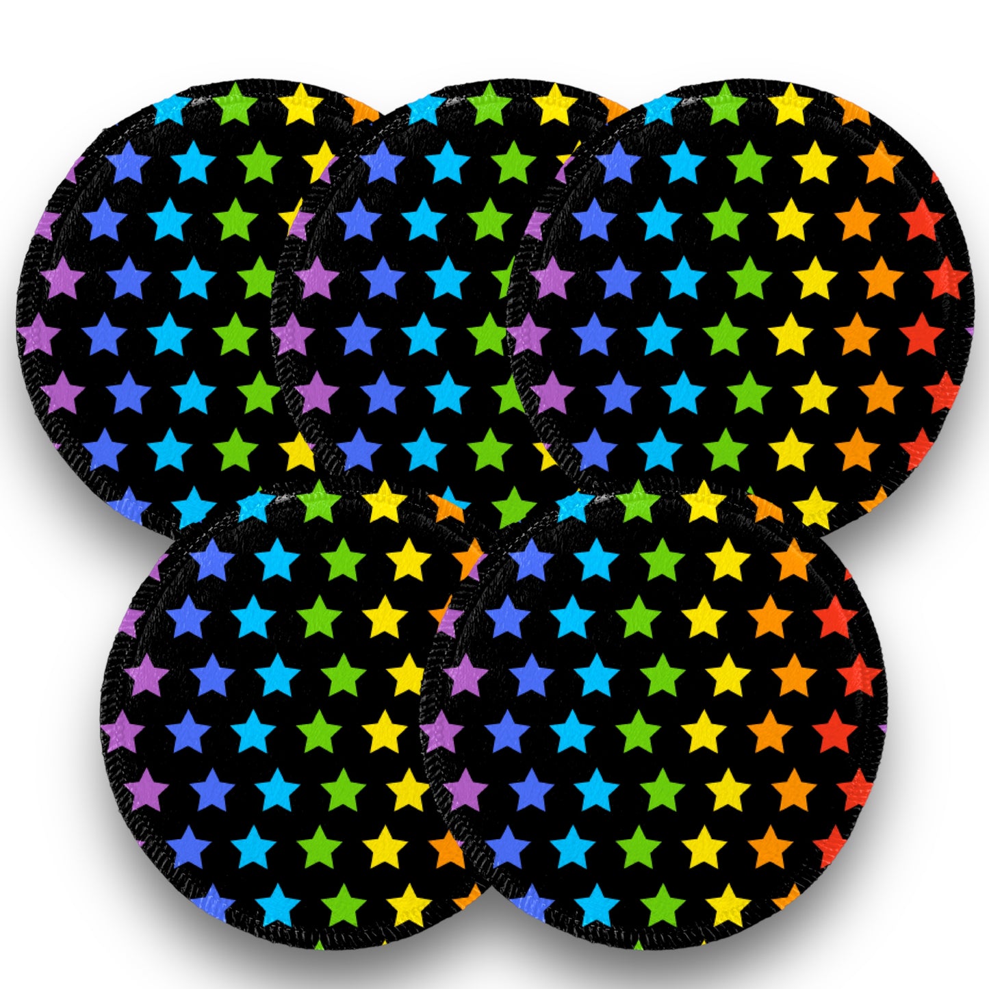Desmaquillantes estrellas negro pack 5 piezas 12 cms