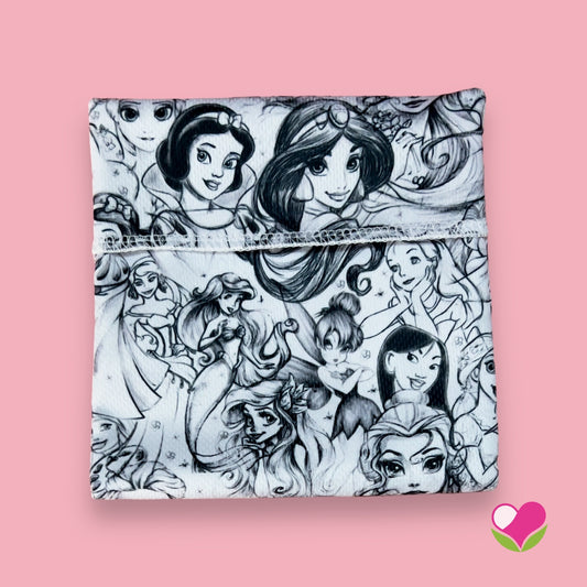 Sobre porta pad princesas black 12x12 cms