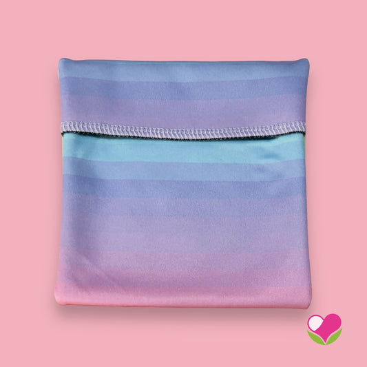 Sobre porta pad arcoiris pastel 12x12 cms