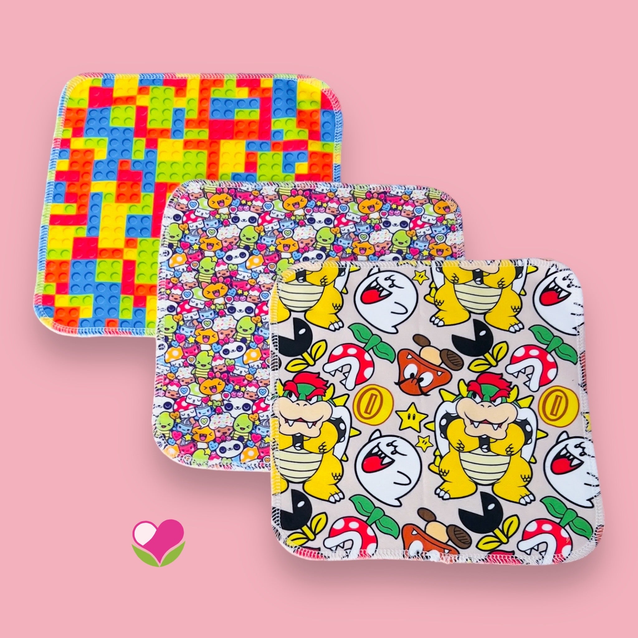 Pack 3 toallitas limpiadoras multiusos Koopa, kawaii, lego