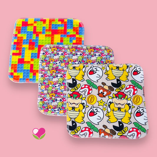 Pack 3 toallitas limpiadoras multiusos Koopa, kawaii, lego