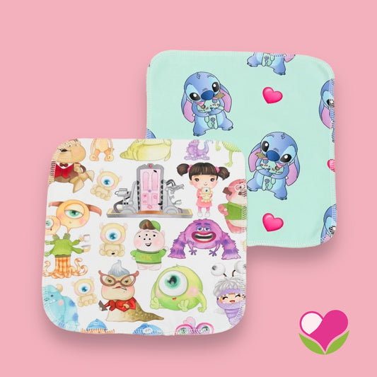 Pack 2 wipes desmaquillantes monsters stitch 22 cms