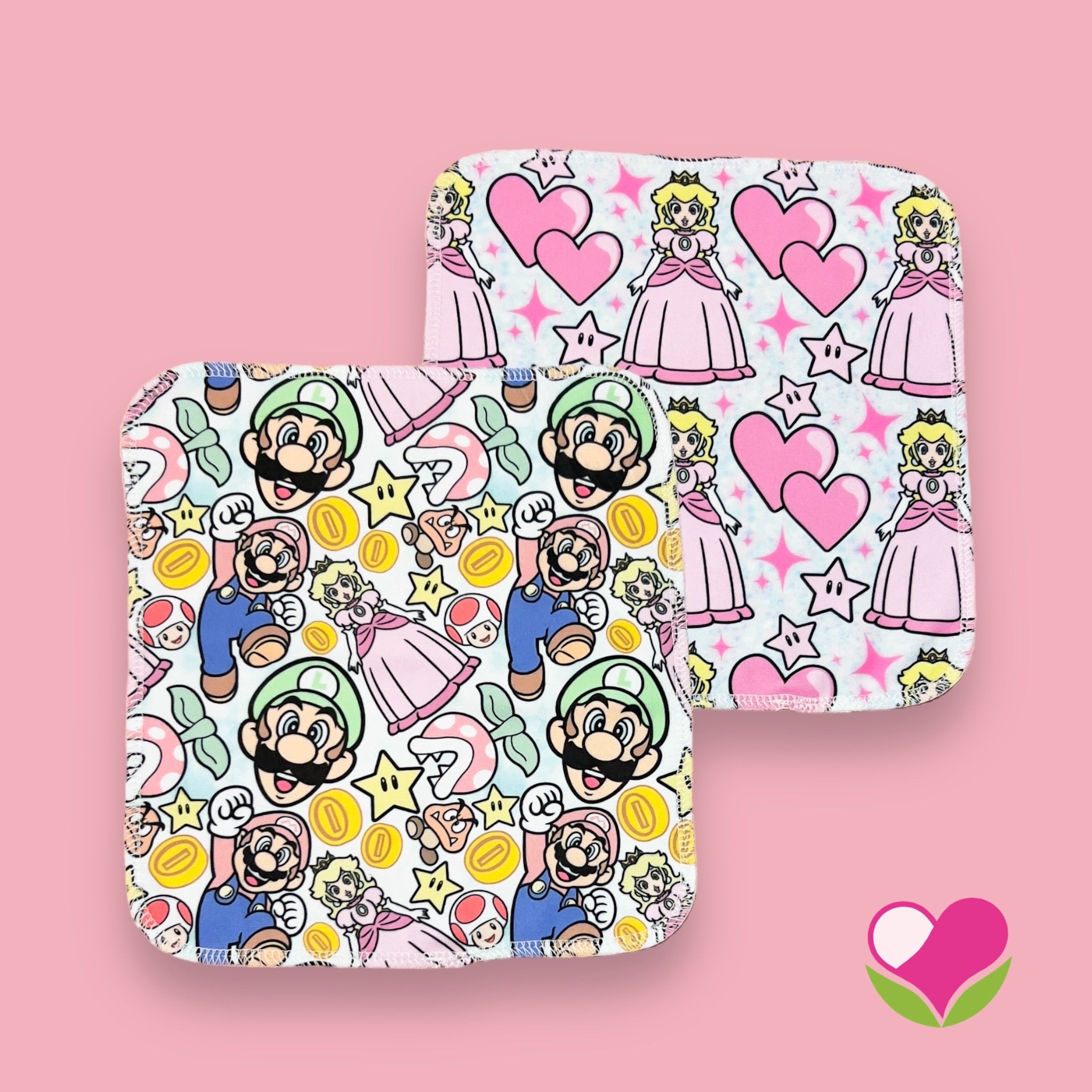 Pack 2 wipes desmaquillantes Mario Peach 22 cms