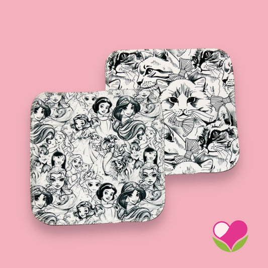 Pack 2 wipes desmaquillantes princesas black gatitos 22 cms
