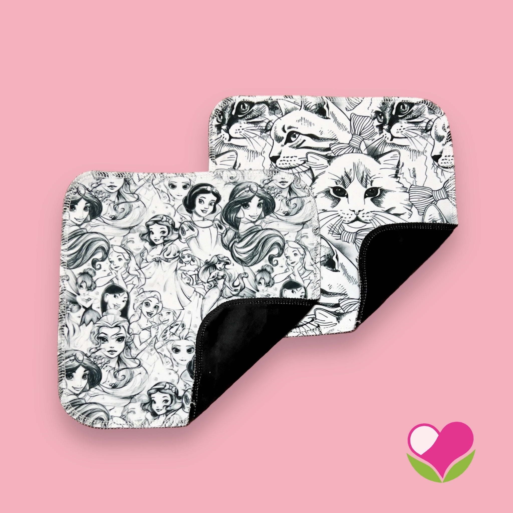Pack 2 wipes desmaquillantes princesas black gatitos 22 cms