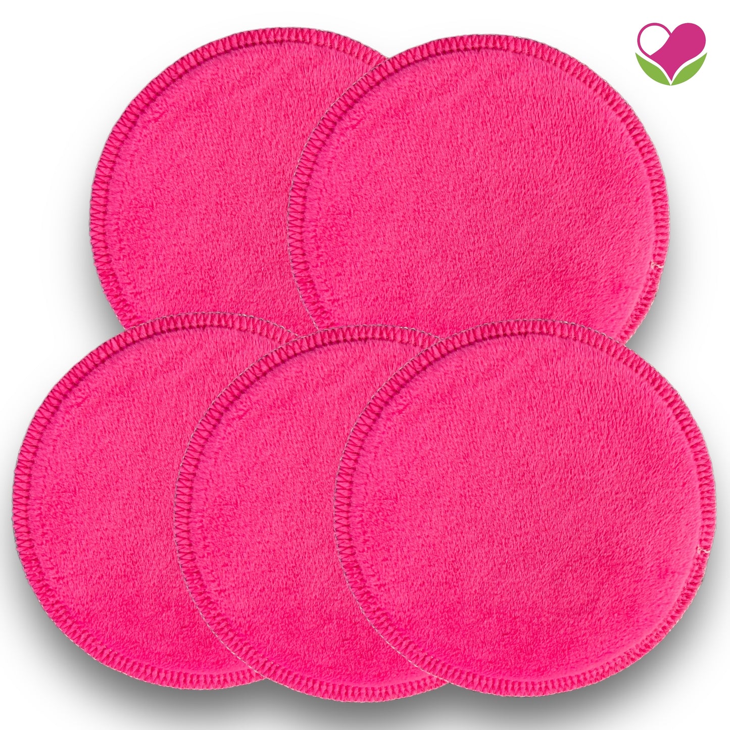 Pack 5 pads desmaquillantes doble minky fiusha/rosa 12 cms