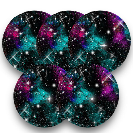 Desmaquillantes galaxias negro agua pack 5 piezas 12 cms