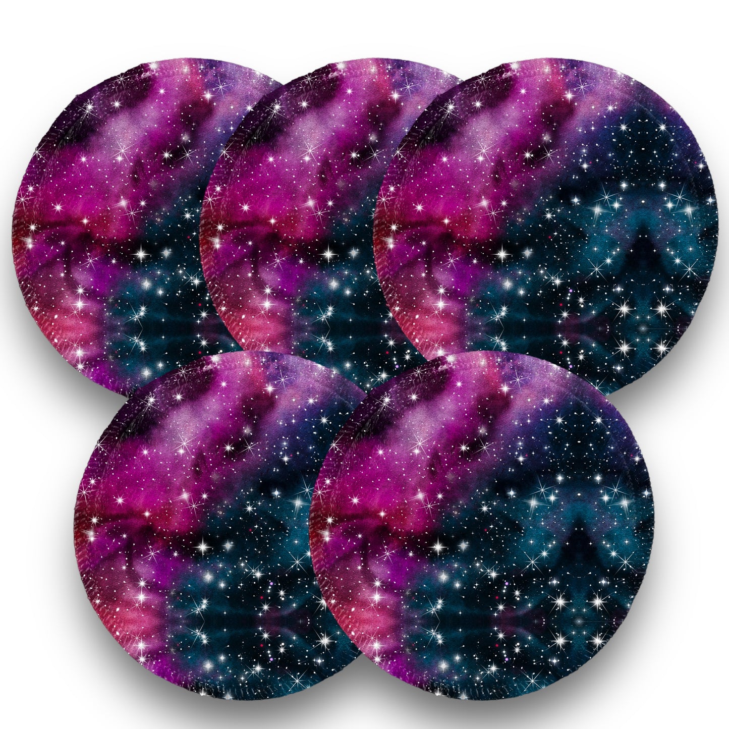 Desmaquillantes galaxias negro fiusha pack 5 piezas 12 cms