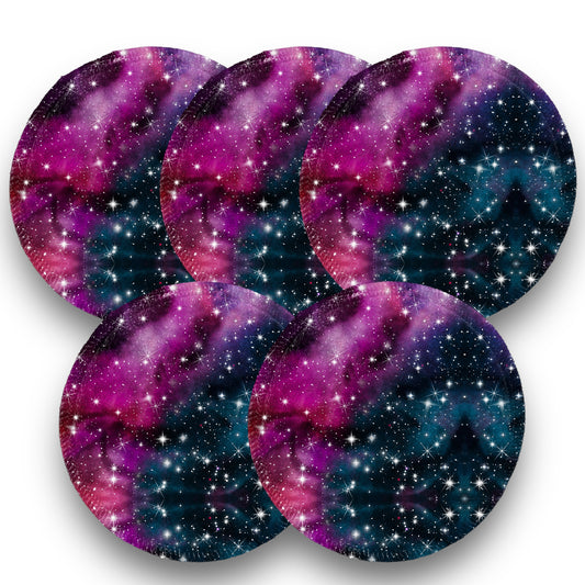 Desmaquillantes galaxias negro fiusha pack 5 piezas 12 cms