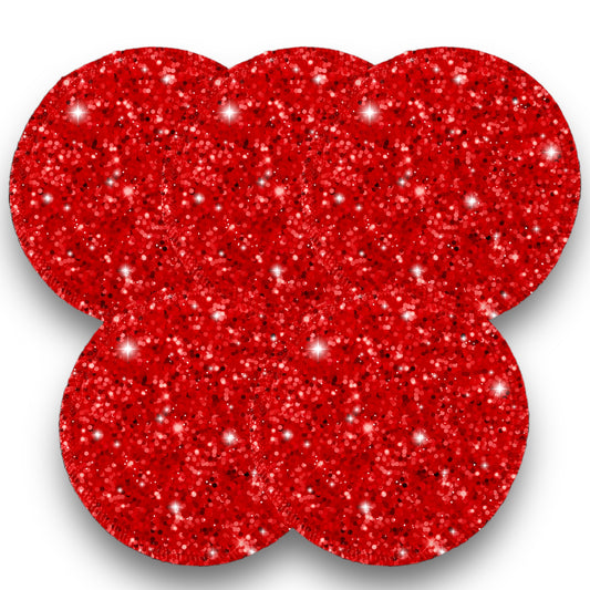 Desmaquillantes glitter rojo pack 5 piezas 12 cms