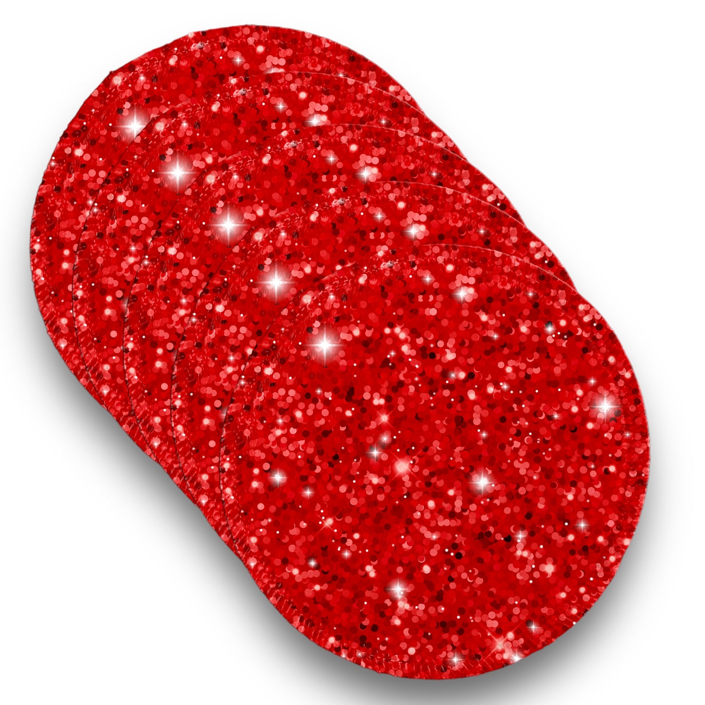 Desmaquillantes glitter rojo pack 5 piezas 12 cms