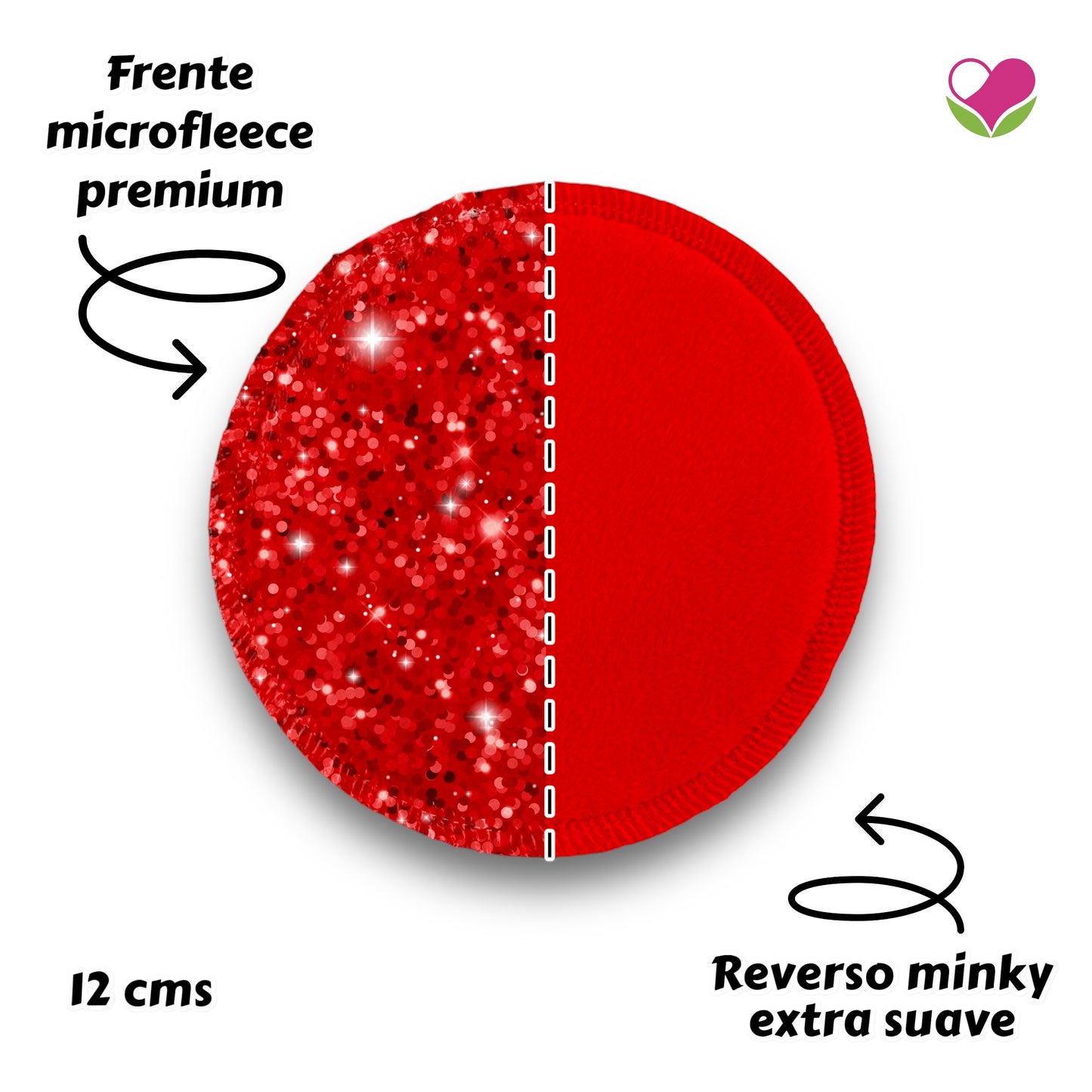 Desmaquillantes glitter rojo pack 5 piezas 12 cms