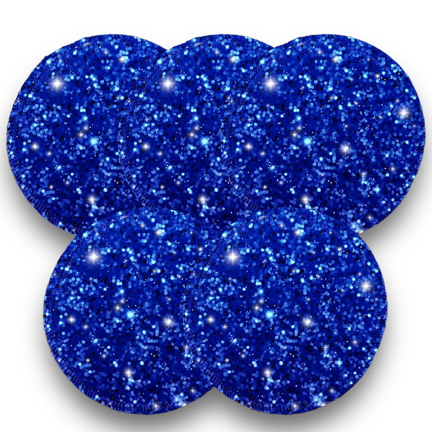 Desmaquillantes glitter azul pack 5 piezas 12 cms