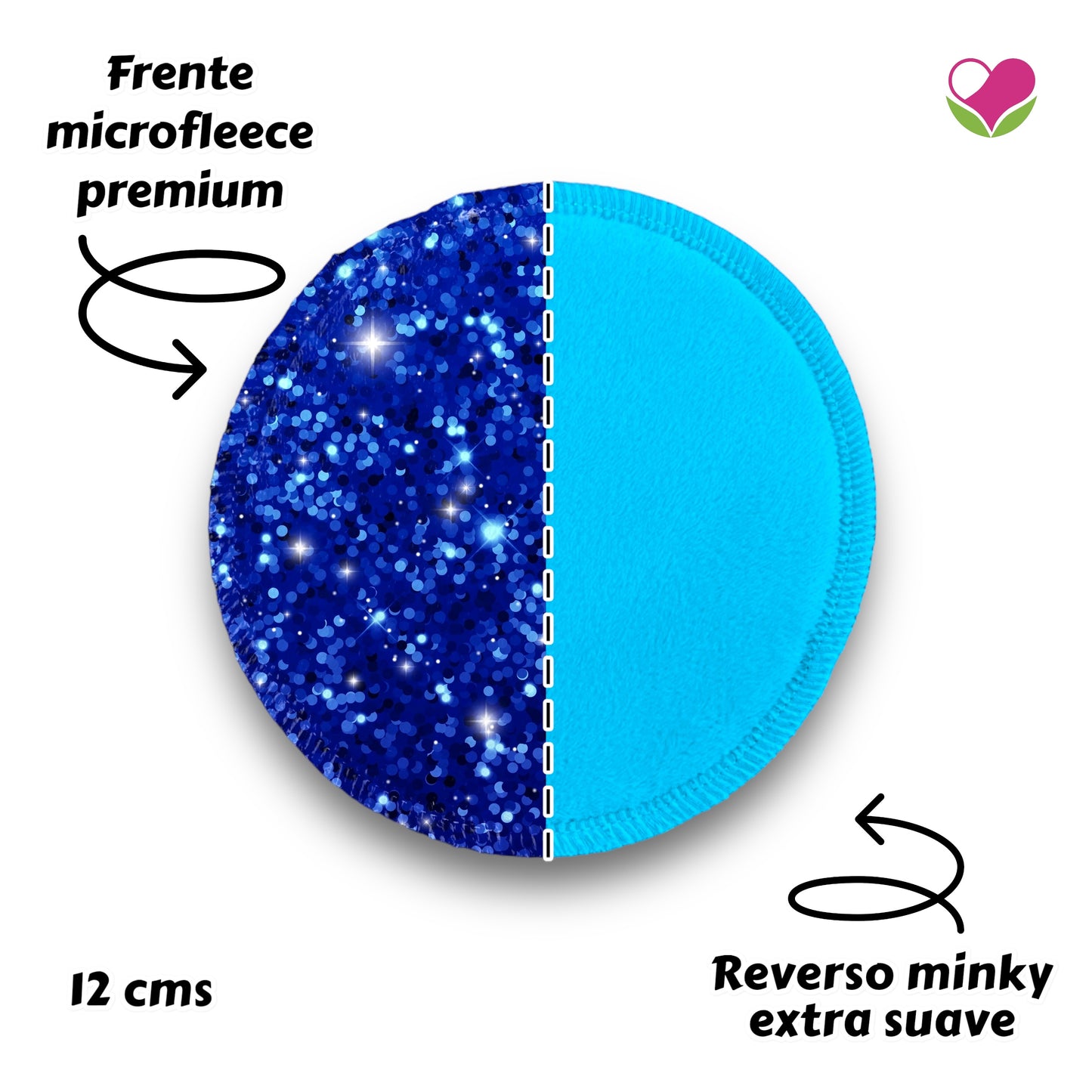 Desmaquillantes glitter azul pack 5 piezas 12 cms