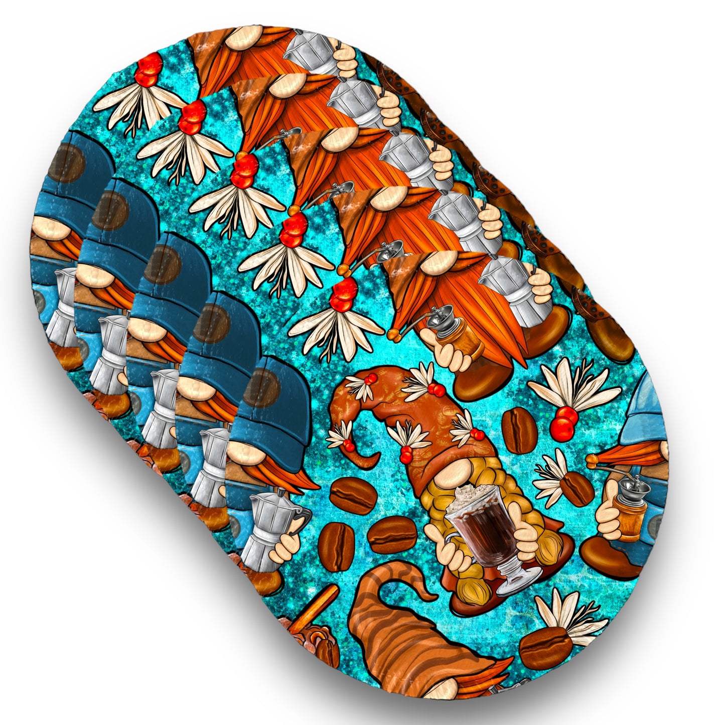 Desmaquillantes gnomos coffe pack 5 piezas 12 cms