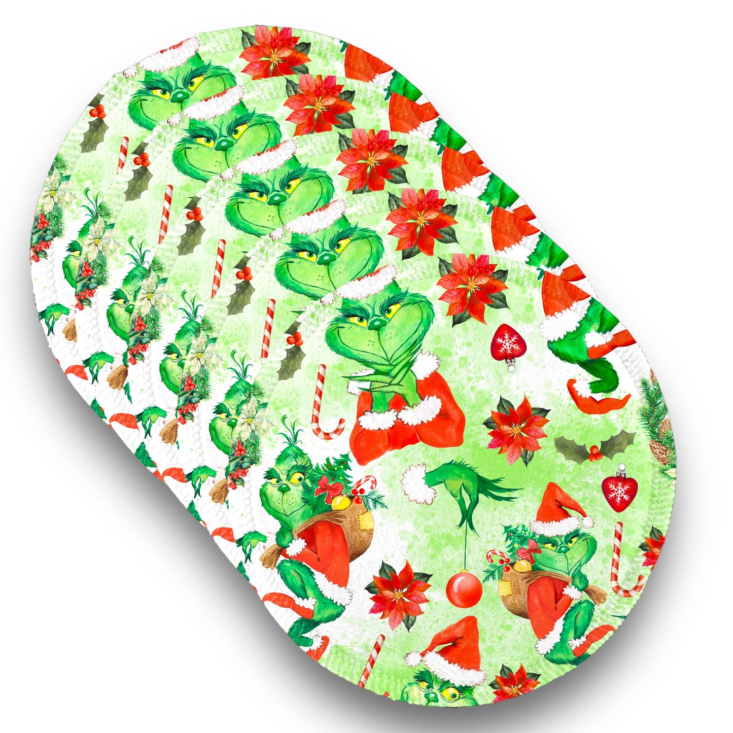 Desmaquillantes grinch pack 5 piezas 12 cms