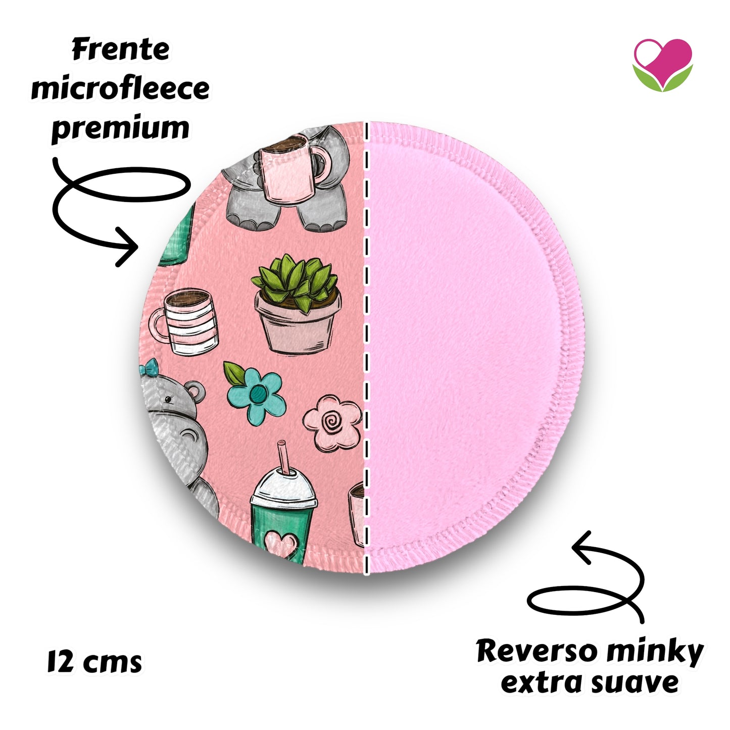 Desmaquillantes hippos salmon pack 5 piezas 12 cms