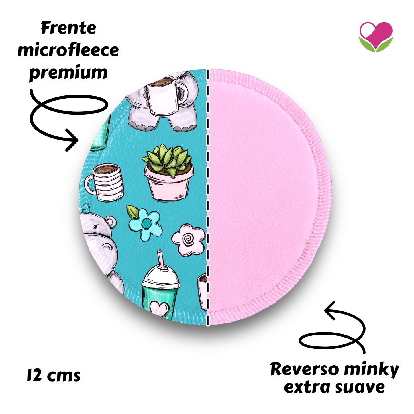 Desmaquillantes hippos verde pack 5 piezas 12 cms